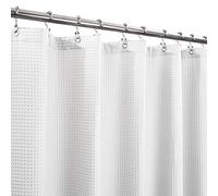 Barossa Design Cortina de Ducha de Tela gofre de 72 Pulgadas de Ancho x 84 Pulgadas de Largo (extralarga), Color Blanco (Panal)