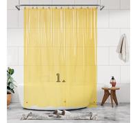 Barossa Design Forro de Cortina de Ducha, Forro de Ducha de PEVA 3 imanes y Ojales de Metal, Cortinas Impermeables Ligeras de tamaño estándar para baño, Amarillo translúcido