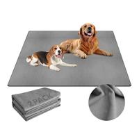 Barpor Almohadillas Lavables para orina para Perros de 36 x 48 Pulgadas, Color Gris, Paquete de 2 Almohadillas Gruesas y Reutilizables para Cachorros, Fuertes absorciones, a Prueba de Fugas,