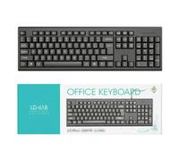 Barpre Teclado ultradelgado con cable, teclado de computadora USB silencioso de 104 teclas con teclado numérico para PC, Windows, Mac y Raspberry Pi