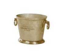 Barprofessional Enfriador de champán vintage dorado, elegante cuenco de champán con diseño vintage, 26 cm de diámetro, 37 cm de alto, aluminio fundido dorado, enfriador de botellas para una