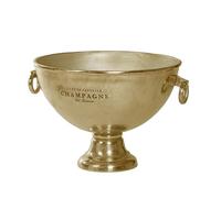 Barprofessional Enfriador de champán vintage dorado, elegante cuenco de champán con diseño vintage, 47 cm de diámetro, 35 cm de alto, aluminio fundido dorado, enfriador de botellas para una