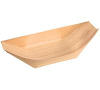 Barquetas de madera biodegradables para hacer aperitivos Snack palillos sushi brenta decorfood (100 unidades 17,5 x 8,5 cm)