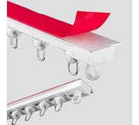 Barra adhesiva para cortina - Ceiling/Mural sin taladro, fácil de instalar, 0,4 m a 3,2 m, no flexible, 3,7 m de longitud, perfecta para decoración del hogar, solución de ahorro de espacio