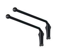 Barra ajustable con soportes, brazo giratorio de 25 mm de diámetro, remates redondos clásicos, barra flexible para ventanas y puertas, color negro, 90 cm