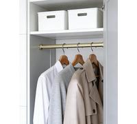 Barra Armario Barra Valet Bronce Champán para Armario, Barra de Armario de Reemplazo en Metal Organizador para Ropa Colgada(14inch/36cm)