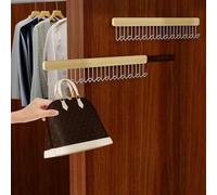 Barra Armario Extensible Sin Taladro Barra Telescópica Ajustable con Amortiguador Silencioso Organizador de Ropa Que Ahorra Espacio 12 Ganchos