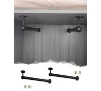 Barra Armario Soporte en Forma de L para Barra Armario Esquinera, Poste Pared a Techo para Valet para Colgar Ropa, para Tubo Colgador para Hogar Oficina y Gabinete(Black,184cm/72.4in/6ft)