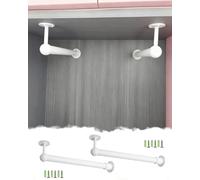 Barra Armario Soporte en Forma de L para Barra Armario Esquinera, Poste Pared a Techo para Valet para Colgar Ropa, para Tubo Colgador para Hogar Oficina y Gabinete(White,66cm/26in/2.2ft)