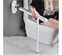 Barra Asidero Baño Con Pata Abatible, Barras Baño Minusvalidos Acero Inoxidable Antideslizante Con Anillo Luminoso Asa De Seguridad Baño Plegable Soporta Hasta 200 Kg (White)