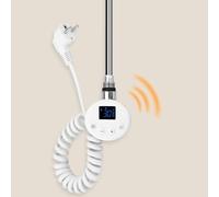 barra calefactora con termostato 900W inteligente WiFi, temporizador programable y pantalla táctil LCD, Elemento calefactor de varilla calefactora para radiadores o toalleros, solo resistencia,blanco