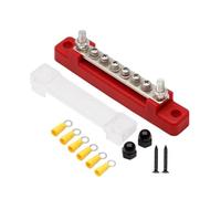 Barra colectora 12 V-48 V CC 150 A, bloque de distribución de alimentación de 12 V, bloque de distribución de corriente con cubierta 6 pernos de terminales M4 de 12 V, distribuidor para coche, camión