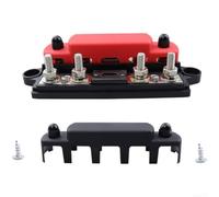 Barra colectora 300 A Busbar 48 V para abrazaderas M6 Auto Barco (4 | Carga total de 300 A, 48 V CC máximo, para terminales de tornillo m6, gestión eficiente de cables, para coche y barco