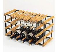 Barra comercial de madera pura para vino, estante para colgar copas invertidas, estante de vidrio para vino tinto, gabinete de exhibición de vino para el hogar (color: beige)