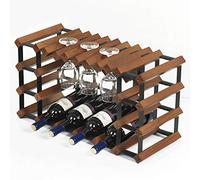 Barra comercial de madera pura para vino, estante para colgar copas invertidas, estante de vidrio para vino tinto, gabinete de exhibición de vino para el hogar (color: beige)