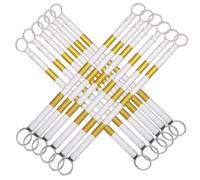 Barra cónica de Seguridad telescópica de 12 Piezas, de 1,5 a 3 m, Postes de extensión para Barrera de tráfico con Cinta Reflectante de Grado Ingeniero (Amarilla y Blanca), Duradera, portátil
