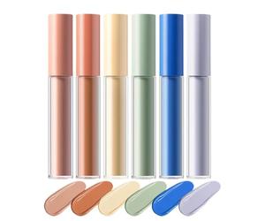 barra correctora de cobertura total, Juego de barras correctoras de color: barra correctora doble de larga duración de 6 piezas, herramienta para resaltar el contorno del maquillaje facial | Color apa