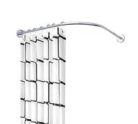 Barra Cortina Curva Ducha Extensible L Shaped Sin Taladro Barra Cortina Curva Bañera 304 Materiales De Acero Inoxidable Soporte De Cortina De Baño Para Baño,Tienda De Ropa,Etc,A,100~160× 60~80 cm