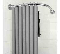 Barra Cortina Ducha Esquina Sin Taladro, Barra De Cortina De Ducha En Forma De L, Barra Cortina Curva Bañera Extensible Acero Inoxidable 304, Para Baño, Cocina(Size:D 70-95cm x 105 -165cm,Color:Plata)