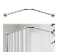 Barra Cortina Ducha Esquinera en Forma de L de 68-98 cm x 68-98 cm,Acero Inoxidable sin Flacidez,Barra de Cortina Curvada Ajustable de 90 Grados Para Baño,Para Baño Tienda De Ropa,Espacio Privado