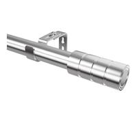 Barra Cortina Extensible Barra de Cortina Barras Cortinas de Acero Inoxidable Ajustable con Soportes para Salón, Dormitorio, Diámetro de 25 mm, 84-220cm(Plateado)