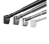 Barra Cortinas extensible Sin Taladrar 40-500cm, Barra de tensión, Antioxdación & Antideslizante Palo Cortina Telescópica para Baño, Armario, Puertas, Ventana(Negro,40-55cm (16-21in))