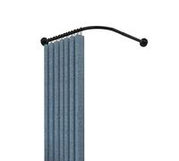 Barra Cortinas para Probador En Forma De L, Barras De Cortina Extensibles De Acero Inoxidable, Barras De Cortina Curvas Sin Taladrar para Protección De Privacidad