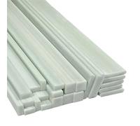Barra cuadrada de plástico, tubo 2 piezas fibra blanca, barra fija plana 500 mm longitud, tira refuerzo reforzada con vidrio(15 * 3 * 500Mm)