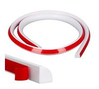 Barra cuadrada flexible, tira decorativa autoadhesiva, resistente al agua para bordes de pared, bordes de armarios, techos, encimeras (blanco, 4 m)