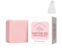 Barra de acondicionador de aceite de ricino, acondicionador profundo natural nutritivo y calmante, champú de barras sólidas, hidratación, cabello seco dañado, la limpieza (1pc)