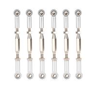 Barra de Acoplamiento RC, de Aluminio Ligero Ajustables, para Trucks RC, Resistente y Durable, Compatible con 1/10 RC, 6 Piezas Plata, for Coches RC, Camiones, Velocidad, Off-Road, Uso Diario