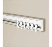 Barra de aluminio de 1 capa de 6 mm, ultra plana, 0,6-6 m, para montaje en techo/pared, divisor de habitación para dormitorio, sala de estar, hoteles (champán, 2,4 m)