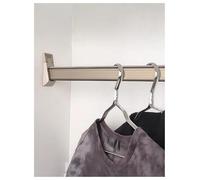 Barra de aluminio para armario, percha de 1.5mm de grosor, barra de armario deslizante silenciosa con cinta de caucho, perchero para armario(Gold,100cm/39.4in)