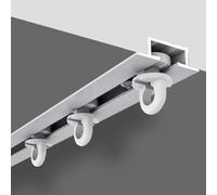Barra de aluminio para montaje en techo oculta de 14 pies, color blanco, perfecta para separadores de habitaciones, ajustable de 10 a 16 pies, ideal para un diseño interior sin costuras