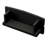 Barra de aluminio para tiras led WIDE-20, en plata anodizada, extraancha, incluye cubierta, tapas laterales y soportes opcionales (2 tapas laterales, negro)