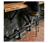 Barra De Apoyo De Pies Para Bar Bar de estilo industrial retro montado en el piso, metal y arte hierro se puede personalizar para una zona descanso, biblioteca la isla cocina(3.3FT/1M)
