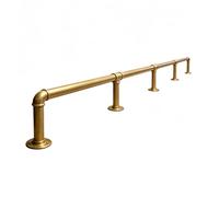 Barra De Apoyo De Pies Para Bar Barra De Lujo Dorada Para Pies Montada En El Suelo, Plataforma Isla Cocina, Área Descanso Para Tubo Redondo Galvanizado, 20 Cm Sobre(L70cm/2.3ft)