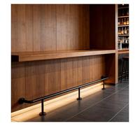 Barra De Apoyo De Pies Para Bar Kit de carril pie barra acero lujo, altura 20 cm con piezas instalación, descanso al aire libre interior para la isla comercial y cocina del hogar(L 5.6M/18.3FT)