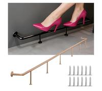 Barra de apoyo de pies para bar Kit de riel para reposapiés de barra con tornillos, Montaje bajo encimera Soportes para rieles de pie Herrajes y tubos de acero inoxidable(Rose Gold,3ft/91cm)