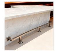 Barra de apoyo de pies para bar Reposapiés para isla de cocina, Comercial Bar/Restaurante/Cajero Bajo mostrador Pasamanos Kit de tubo cuadrado(Silver,L 360cm/11.8ft)