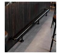 Barra de apoyo de pies para bar Soportes de barandilla para bar, a medida con conector interno para exteriores, pubs, patios, cenadores y encimeras de cocina.(Black,L 390cm/12.8ft)