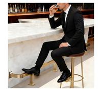 Barra de apoyo de pies para bar Soportes para reposapiés de barra comercial, Bajo mostrador Plano Modular riel, Silla alta Poste de soporte para piernas(Gold,3ft/91cm)