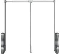 Barra de armario ajustable de 48 a 110 cm, barra de aluminio resistente para almacenamiento de armario, amortiguador bidireccional