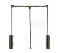 Barra de armario ajustable de alta resistencia, colgador de aluminio que ahorra espacio para ropa, sistema de almacenamiento de riel de elevación de armario (ancho 660-890 mm)