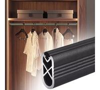 Barra de Armario, Barra de Pared para Armario - Perchero ahorrador de Espacio para Armario, baño y expositores - Barra Resistente de 40 cm Negra para organizar la Ropa y los armarios