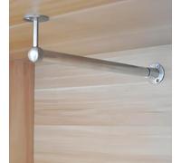 Barra de armario en forma de L que ahorra espacio, barras de armario resistentes para un fácil montaje, ideal para colgar ropa en lavanderías y baños, barra de 80 cm de largo