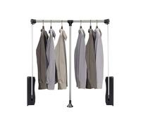 Barra de armario extraíble, barra de armario ajustable, colgador de tela extensible con amortiguador neumático, capacidad de carga de 20 kg, 51-121 cm