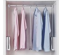 Barra de armario extraíble resistente, elevador de armario de aluminio extensible, colgador de ropa de ancho ajustable y estante de acabado, elevador de riel de armario que ahorra espacio para un