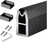 Barra de Armario, Perchero, Postes de Armario Resistentes for Colgar Ropa, Sistema de Armario de Pared, Percha con Tira silenciosa Antideslizante, Barra de Armario Desmontable(Black,34in/86cm)