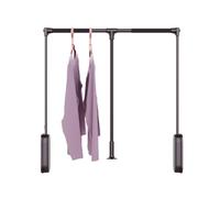 Barra de armario retráctil con sistema de amortiguación, capacidad de carga de 55 libras para armarios, diseño desplegable que ahorra espacio